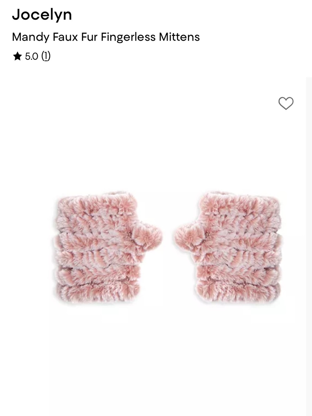 Jocelyn Mandy Plush Pink Fingerless Faux Fur Mitts